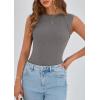 imagePRETTYGARDEN Womens Ribbed Tank Tops 2025 Summer Cap Sleeve Slim Fitted Knit Basic Casual Tee Shirts Trendy Fashion ClothesGrey