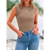 imagePRETTYGARDEN Womens Ribbed Tank Tops 2025 Summer Cap Sleeve Slim Fitted Knit Basic Casual Tee Shirts Trendy Fashion ClothesKhaki