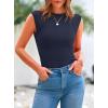 imagePRETTYGARDEN Womens Ribbed Tank Tops 2025 Summer Cap Sleeve Slim Fitted Knit Basic Casual Tee Shirts Trendy Fashion ClothesNavy