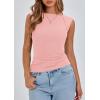 imagePRETTYGARDEN Womens Ribbed Tank Tops 2025 Summer Cap Sleeve Slim Fitted Knit Basic Casual Tee Shirts Trendy Fashion ClothesPink