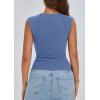 imagePRETTYGARDEN Womens Ribbed Tank Tops 2025 Summer Cap Sleeve Slim Fitted Knit Basic Casual Tee Shirts Trendy Fashion ClothesSky Blue