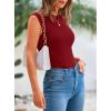 imagePRETTYGARDEN Womens Ribbed Tank Tops 2025 Summer Cap Sleeve Slim Fitted Knit Basic Casual Tee Shirts Trendy Fashion ClothesWine Red