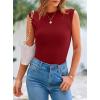 imagePRETTYGARDEN Womens Ribbed Tank Tops 2025 Summer Cap Sleeve Slim Fitted Knit Basic Casual Tee Shirts Trendy Fashion ClothesWine Red