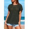 imagePRETTYGARDEN Womens Spring Tops 2025 Summer Shirts Crochet Cap Sleeve Sweater Pullover Cute Beach Vacation ClothesArmy Green