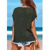 imagePRETTYGARDEN Womens Spring Tops 2025 Summer Shirts Crochet Cap Sleeve Sweater Pullover Cute Beach Vacation ClothesArmy Green