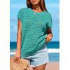 imagePRETTYGARDEN Womens Spring Tops 2025 Summer Shirts Crochet Cap Sleeve Sweater Pullover Cute Beach Vacation ClothesBlue Green