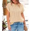 imagePRETTYGARDEN Womens Spring Tops 2025 Summer Shirts Crochet Cap Sleeve Sweater Pullover Cute Beach Vacation ClothesLight Khaki