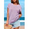 imagePRETTYGARDEN Womens Spring Tops 2025 Summer Shirts Crochet Cap Sleeve Sweater Pullover Cute Beach Vacation ClothesLight Purple