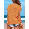imagePRETTYGARDEN Womens Spring Tops 2025 Summer Shirts Crochet Cap Sleeve Sweater Pullover Cute Beach Vacation ClothesOrange