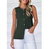 imagePRETTYGARDEN Womens Sweater Vest Cardigans 2025 Fall Lightweight Casual Sleeveless Button Down Knit Tank TopsArmy Green