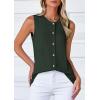 imagePRETTYGARDEN Womens Sweater Vest Cardigans 2025 Fall Lightweight Casual Sleeveless Button Down Knit Tank TopsArmy Green