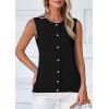 imagePRETTYGARDEN Womens Sweater Vest Cardigans 2025 Fall Lightweight Casual Sleeveless Button Down Knit Tank TopsBlack