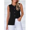 imagePRETTYGARDEN Womens Sweater Vest Cardigans 2025 Fall Lightweight Casual Sleeveless Button Down Knit Tank TopsBlack