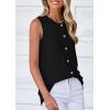 imagePRETTYGARDEN Womens Sweater Vest Cardigans 2025 Fall Lightweight Casual Sleeveless Button Down Knit Tank TopsBlack