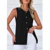 imagePRETTYGARDEN Womens Sweater Vest Cardigans 2025 Fall Lightweight Casual Sleeveless Button Down Knit Tank TopsBlack