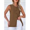 imagePRETTYGARDEN Womens Sweater Vest Cardigans 2025 Fall Lightweight Casual Sleeveless Button Down Knit Tank TopsCoffee