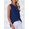 imagePRETTYGARDEN Womens Sweater Vest Cardigans 2025 Fall Lightweight Casual Sleeveless Button Down Knit Tank TopsDark Blue