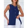 imagePRETTYGARDEN Womens Sweater Vest Cardigans 2025 Fall Lightweight Casual Sleeveless Button Down Knit Tank TopsDark Blue