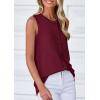 imagePRETTYGARDEN Womens Sweater Vest Cardigans 2025 Fall Lightweight Casual Sleeveless Button Down Knit Tank TopsDark Wine Red