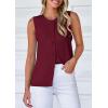 imagePRETTYGARDEN Womens Sweater Vest Cardigans 2025 Fall Lightweight Casual Sleeveless Button Down Knit Tank TopsDark Wine Red