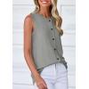 imagePRETTYGARDEN Womens Sweater Vest Cardigans 2025 Fall Lightweight Casual Sleeveless Button Down Knit Tank TopsGrey