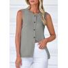 imagePRETTYGARDEN Womens Sweater Vest Cardigans 2025 Fall Lightweight Casual Sleeveless Button Down Knit Tank TopsGrey