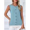 imagePRETTYGARDEN Womens Sweater Vest Cardigans 2025 Fall Lightweight Casual Sleeveless Button Down Knit Tank TopsLight Blue