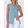 imagePRETTYGARDEN Womens Sweater Vest Cardigans 2025 Fall Lightweight Casual Sleeveless Button Down Knit Tank TopsLight Blue