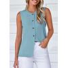 imagePRETTYGARDEN Womens Sweater Vest Cardigans 2025 Fall Lightweight Casual Sleeveless Button Down Knit Tank TopsLight Blue