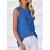 imagePRETTYGARDEN Womens Sweater Vest Cardigans 2025 Fall Lightweight Casual Sleeveless Button Down Knit Tank TopsSky Blue