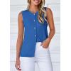 imagePRETTYGARDEN Womens Sweater Vest Cardigans 2025 Fall Lightweight Casual Sleeveless Button Down Knit Tank TopsSky Blue