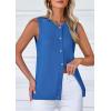 imagePRETTYGARDEN Womens Sweater Vest Cardigans 2025 Fall Lightweight Casual Sleeveless Button Down Knit Tank TopsSky Blue