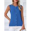 imagePRETTYGARDEN Womens Sweater Vest Cardigans 2025 Fall Lightweight Casual Sleeveless Button Down Knit Tank TopsSky Blue
