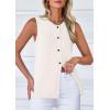 imagePRETTYGARDEN Womens Sweater Vest Cardigans 2025 Fall Lightweight Casual Sleeveless Button Down Knit Tank TopsWhite