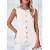 imagePRETTYGARDEN Womens Sweater Vest Cardigans 2025 Fall Lightweight Casual Sleeveless Button Down Knit Tank TopsWhite