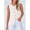 imagePRETTYGARDEN Womens Sweater Vest Cardigans 2025 Fall Lightweight Casual Sleeveless Button Down Knit Tank TopsWhite