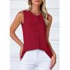imagePRETTYGARDEN Womens Sweater Vest Cardigans 2025 Fall Lightweight Casual Sleeveless Button Down Knit Tank TopsWine Red