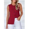 imagePRETTYGARDEN Womens Sweater Vest Cardigans 2025 Fall Lightweight Casual Sleeveless Button Down Knit Tank TopsWine Red