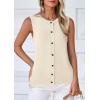 imagePRETTYGARDEN Womens Sweater Vest Cardigans 2025 Fall Lightweight Casual Sleeveless Button Down Knit Tank TopsYellow Apricot