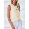 imagePRETTYGARDEN Womens Sweater Vest Cardigans 2025 Fall Lightweight Casual Sleeveless Button Down Knit Tank TopsYellow Apricot