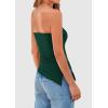 imagePRETTYGARDEN Womens Tube Top 2025 Summer Trendy Strapless Tops Going Out Outfits Ruched Asymmetrical Bandeau ShirtsDark Green