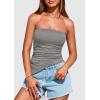 imagePRETTYGARDEN Womens Tube Top 2025 Summer Trendy Strapless Tops Going Out Outfits Ruched Asymmetrical Bandeau ShirtsGrey