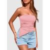 imagePRETTYGARDEN Womens Tube Top 2025 Summer Trendy Strapless Tops Going Out Outfits Ruched Asymmetrical Bandeau ShirtsPink