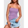 imagePRETTYGARDEN Womens Tube Top 2025 Summer Trendy Strapless Tops Going Out Outfits Ruched Asymmetrical Bandeau ShirtsPurple