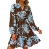 Floral Brown Blue