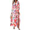imagePRETTYGARDEN Womens Floral Maxi Dress 2025 Fall Long Sleeve V Neck Casual A Line Long Flowy Boho Party DressesFloral Apricot Rose Red