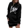 imagePRETTYGARDEN Womens Hooded Sweatshirt Fall Fashion Drawstring Lightweight Long Sleeve Pullover Hoodie DressBlack