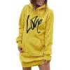 imagePRETTYGARDEN Womens Hooded Sweatshirt Fall Fashion Drawstring Lightweight Long Sleeve Pullover Hoodie DressYellow