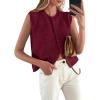 imagePRETTYGARDEN Womens Sweater Vest Cardigans 2025 Fall Lightweight Casual Sleeveless Button Down Knit Tank TopsDark Wine Red