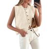 imagePRETTYGARDEN Womens Sweater Vest Cardigans 2025 Fall Lightweight Casual Sleeveless Button Down Knit Tank TopsYellow Apricot